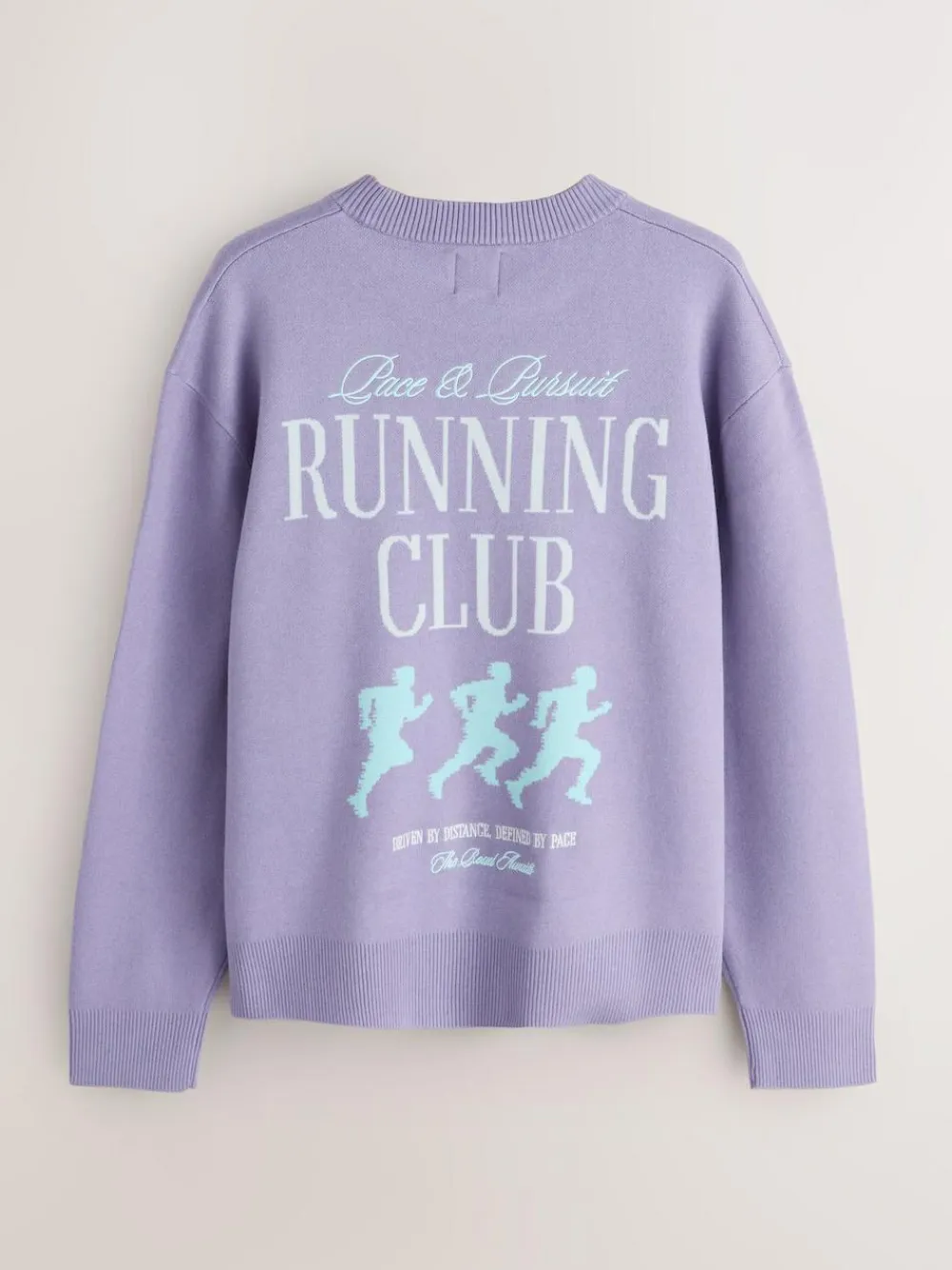 Clearance Next Lilac Purple N.Premium Relaxed Fit Mid Weight Running Club Graphic Crew Neck Jumper
