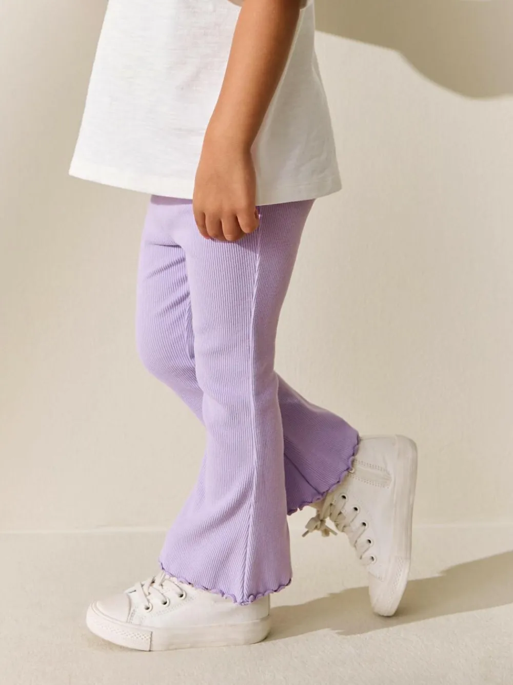 Hot Next Lilac Purple Rib Flare Leggings (3mths-7yrs)