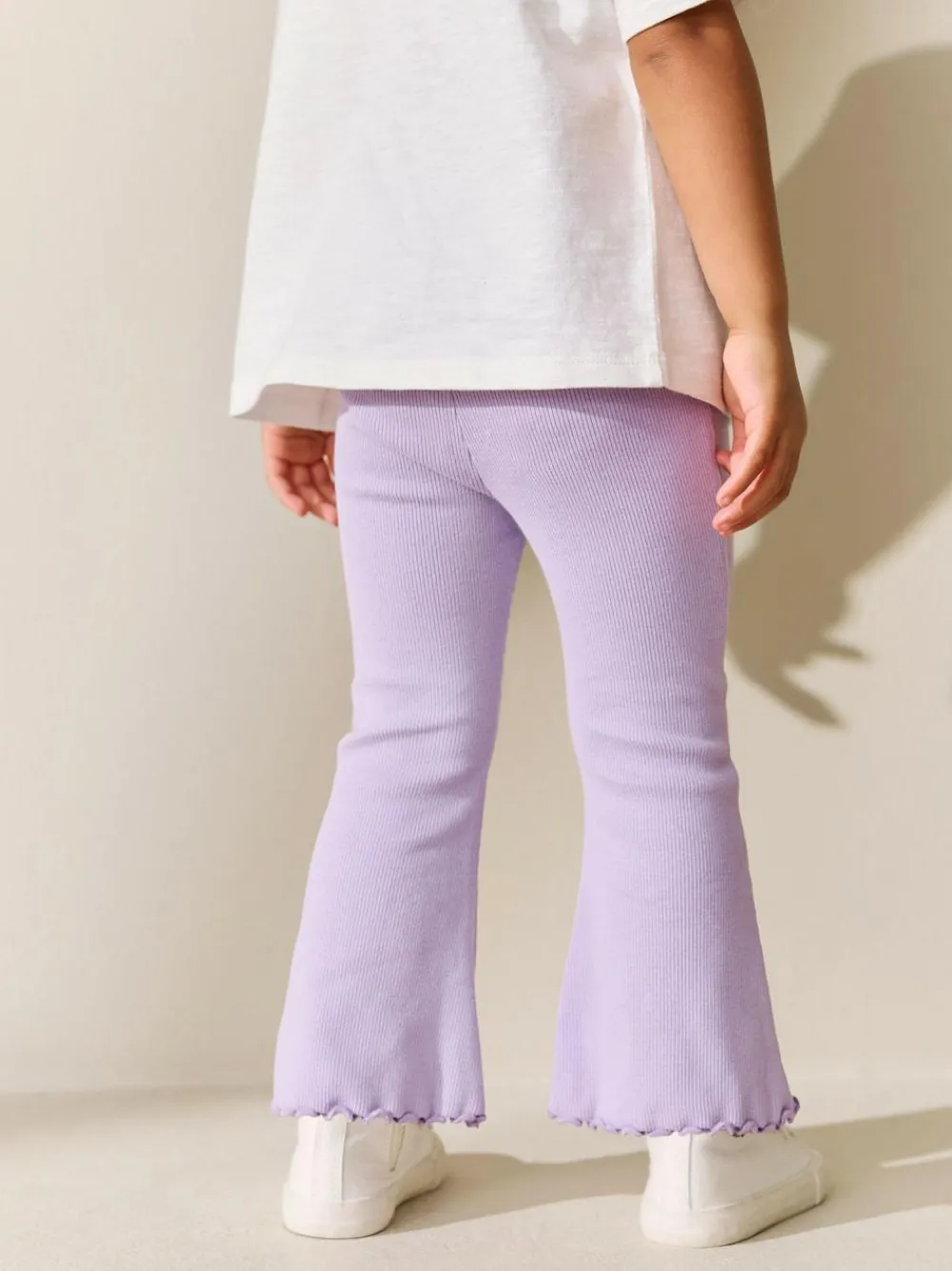 Hot Next Lilac Purple Rib Flare Leggings (3mths-7yrs)