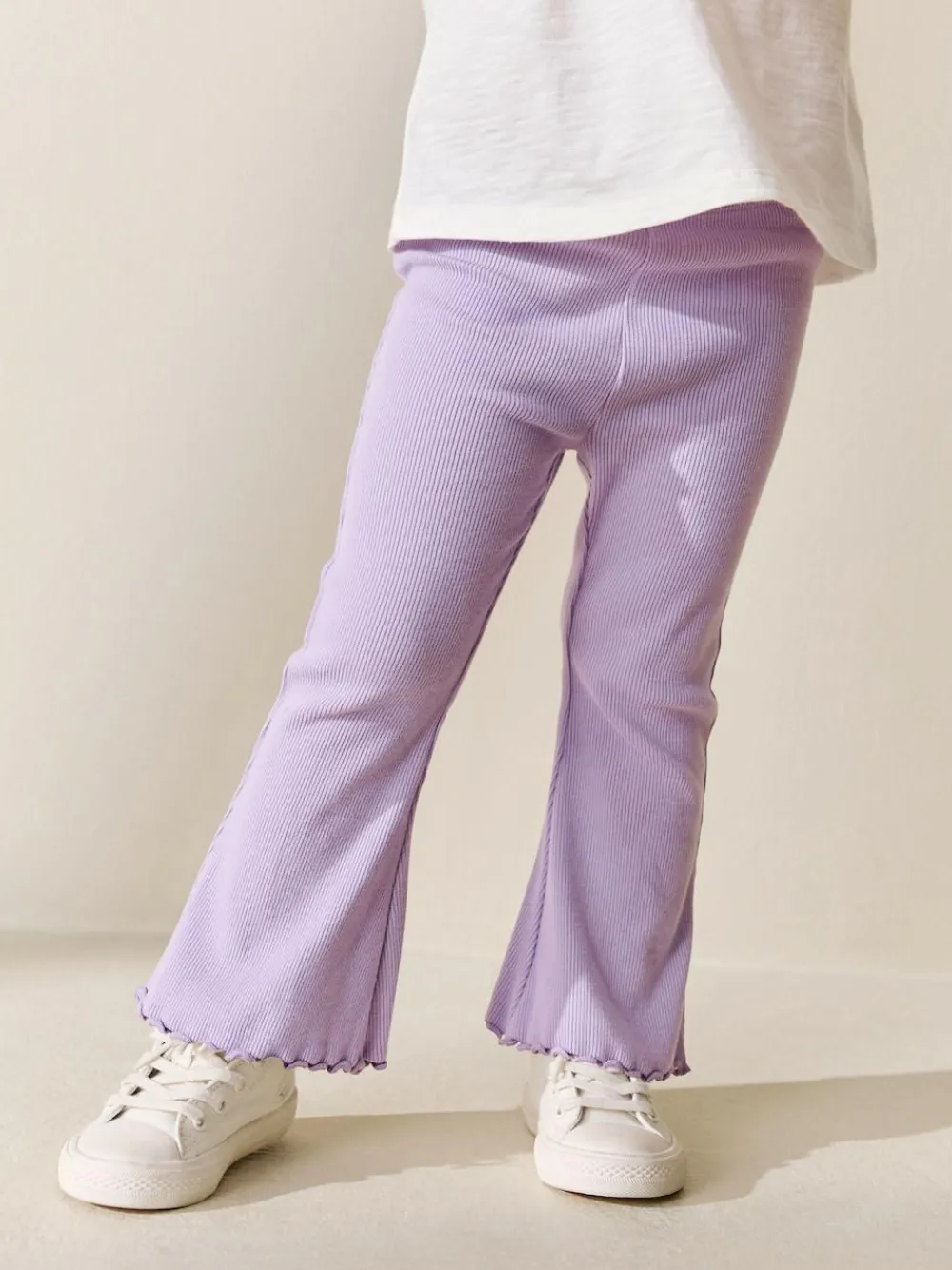 Hot Next Lilac Purple Rib Flare Leggings (3mths-7yrs)