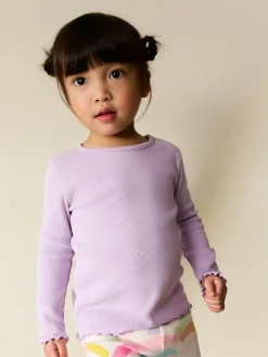 Next Lilac Purple Rib Long Sleeve T-Shirt (3mths-7yrs)