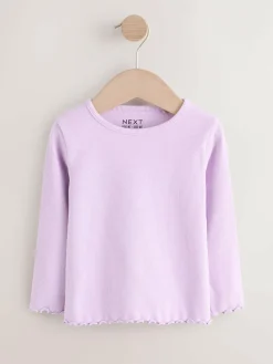 Next Lilac Purple Rib Long Sleeve T-Shirt (3mths-7yrs)