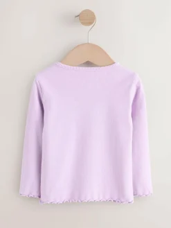 Next Lilac Purple Rib Long Sleeve T-Shirt (3mths-7yrs)