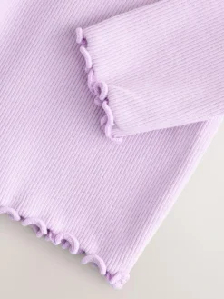 Next Lilac Purple Rib Long Sleeve T-Shirt (3mths-7yrs)