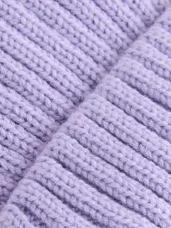 New Next Lilac Purple Rib Pom Beanie (3mths-16yrs)