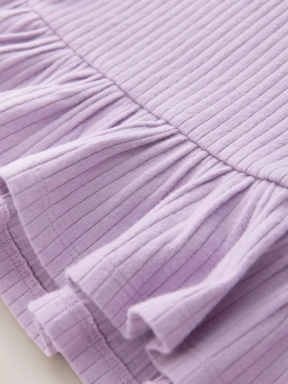 New Next Lilac Purple Short Sleeve Ribbed Top and Shorts Set (3mths-7yrs)