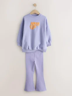 Discount Next Sweatshirt and Flare Leggings Set (3-16yrs) Lilac Purple