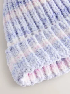 Sale Next Baby Chenille Knitted Pom Hat (0mths-2yrs) Lilac Tonal