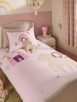 Next Lilac Unicorn Fairy Castle Duvet Cover and Pillowcase Set^ Childrens Bedding|Bedsets & Duvet Covers