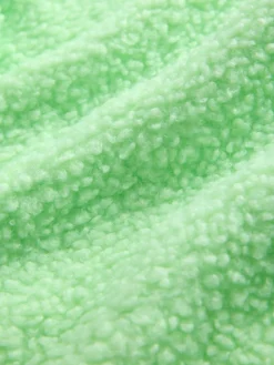 Online Next Soft Teddy Borg Longsleeve Hoodie Lime Green