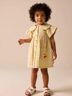 Clearance Next Gingham Collar Dress (3mths-8yrs) Lime/Lilac