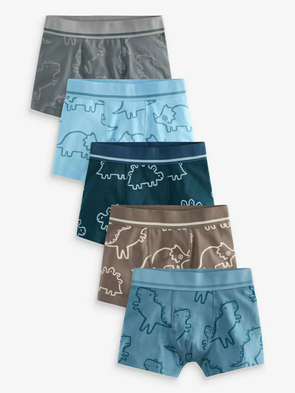Next Linear Dino Print Junior Pattern Trunks 5 Pack (1.5-16yrs)^BOY Underwear