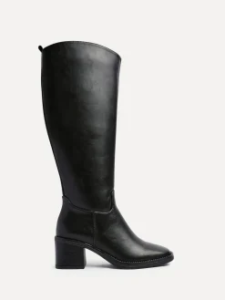 Hot Linzi Black Brandy Block Heel High Leg Boots