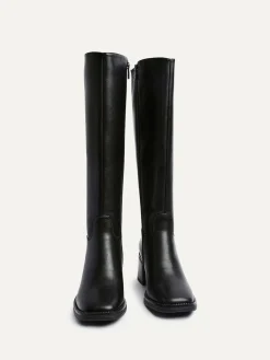 Hot Linzi Black Brandy Block Heel High Leg Boots