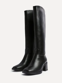 Hot Linzi Black Brandy Block Heel High Leg Boots