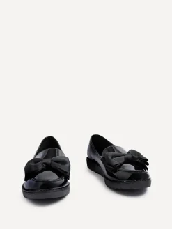 Best Linzi Cathy Platform Loafers with Large Bow Black