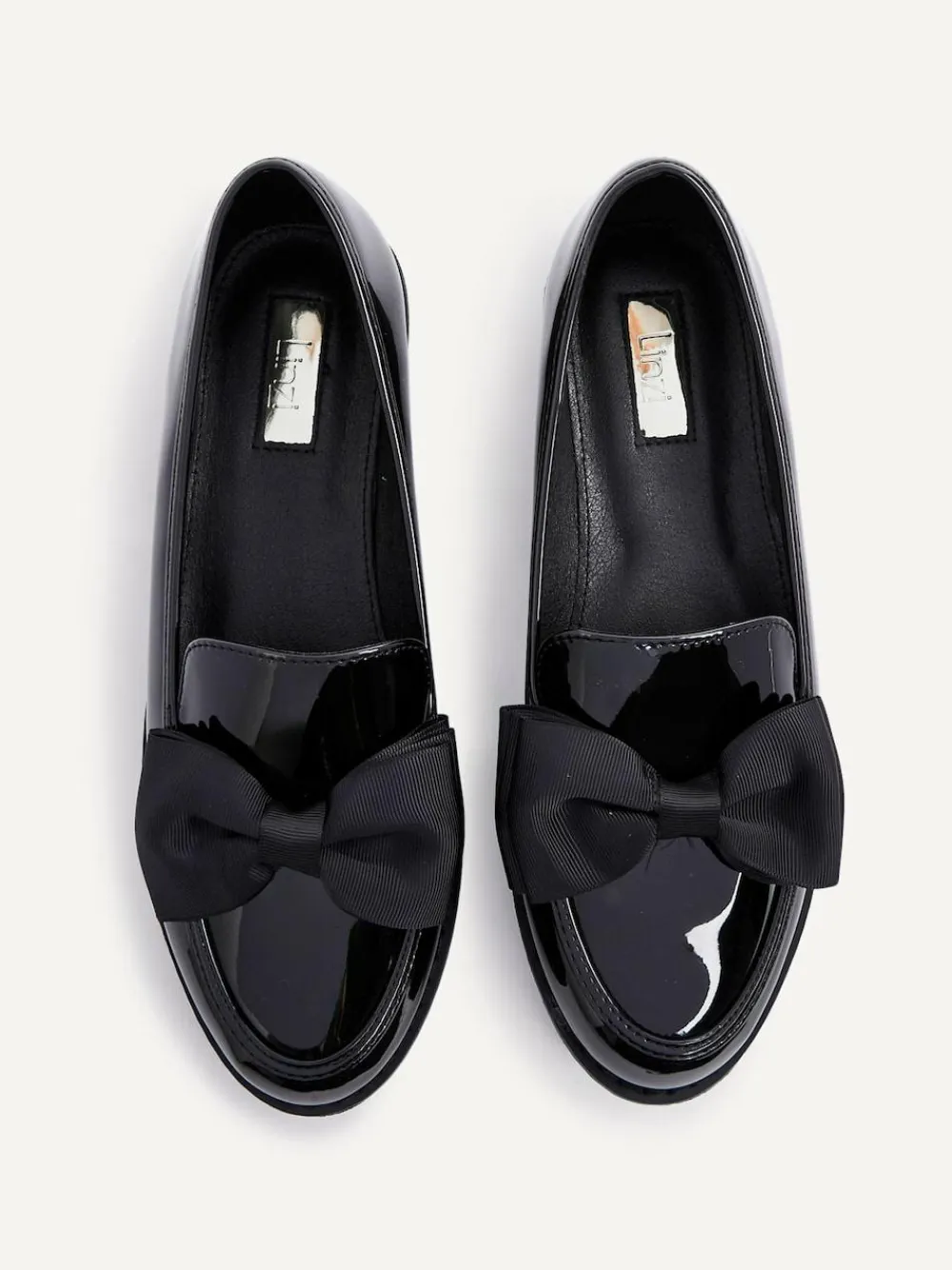 Best Linzi Cathy Platform Loafers with Large Bow Black