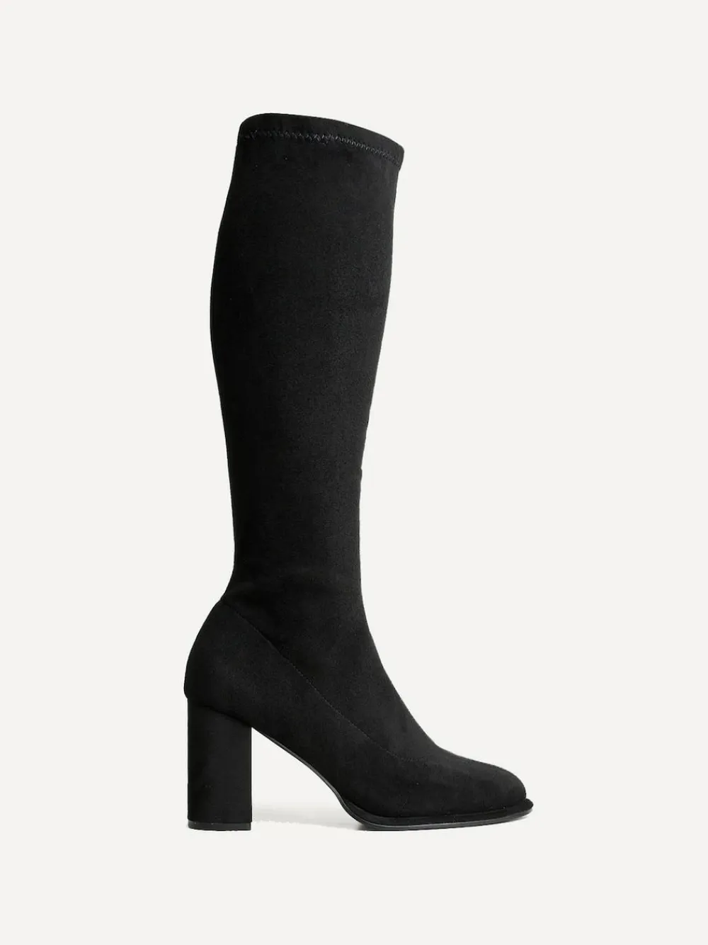 Linzi Black Kylie Stretch High Leg Block Heeled Boots^Women Boots & Wellies|Boots