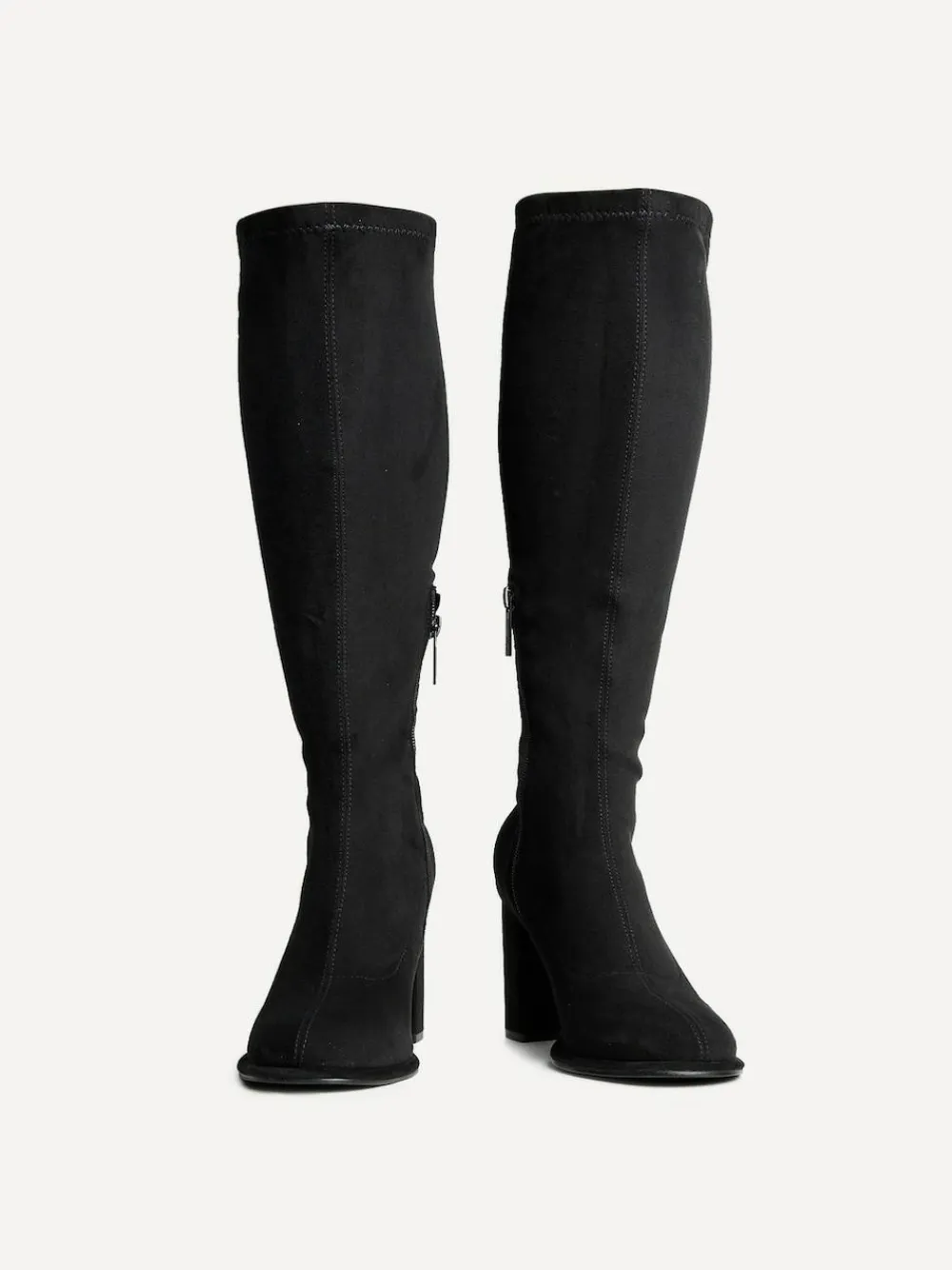 Linzi Black Kylie Stretch High Leg Block Heeled Boots^Women Boots & Wellies|Boots