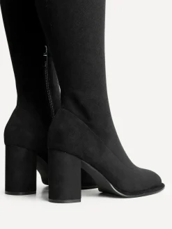 Linzi Black Kylie Stretch High Leg Block Heeled Boots^Women Boots & Wellies|Boots