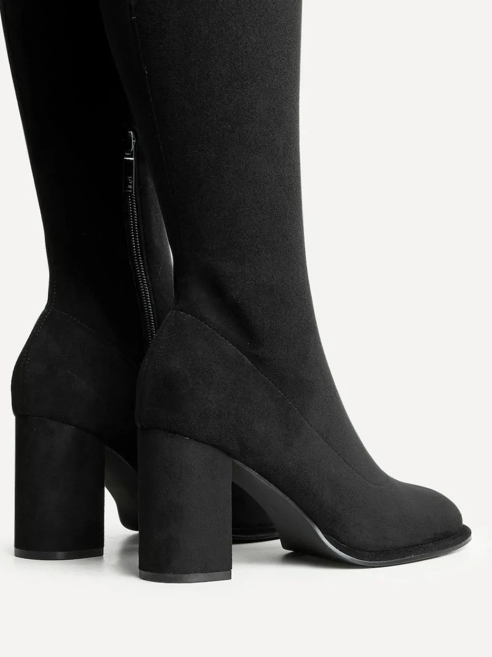 Linzi Black Kylie Stretch High Leg Block Heeled Boots^Women Boots & Wellies|Boots