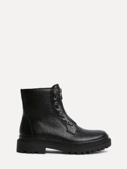 Linzi Black Launch Military Boots With Front Zip Detail^Women Boots & Wellies|Boots