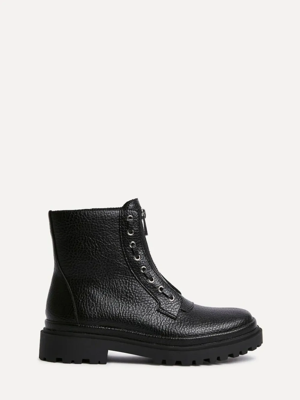 Linzi Black Launch Military Boots With Front Zip Detail^Women Boots & Wellies|Boots