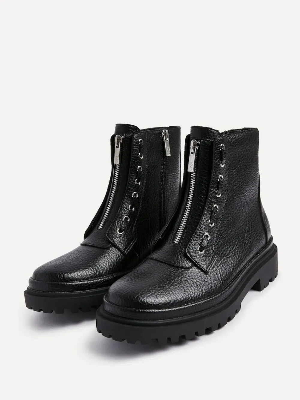 Linzi Black Launch Military Boots With Front Zip Detail^Women Boots & Wellies|Boots
