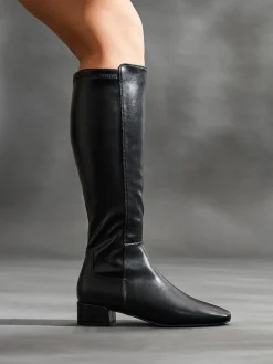 Linzi Revolve Stretch High Leg Boot With Low Block Heel^Women Boots & Wellies|Boots