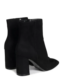 Online Linzi Black Scout Square Toe Heeled Ankle Boots With Side Zip