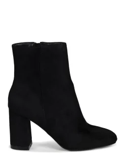 Online Linzi Black Scout Square Toe Heeled Ankle Boots With Side Zip