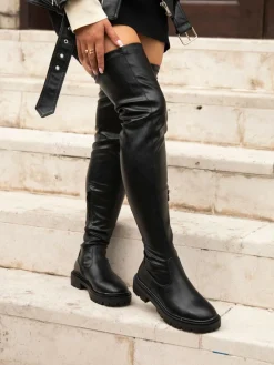 Outlet Linzi Sonny Over The Knee Long Boots Black