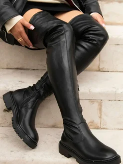Outlet Linzi Sonny Over The Knee Long Boots Black