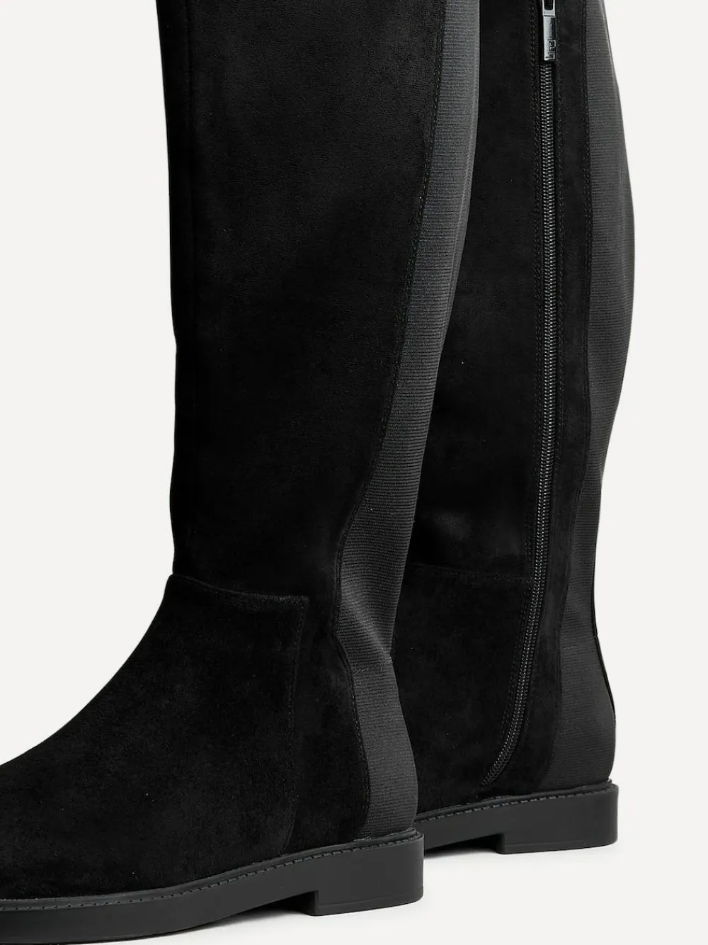 Linzi Wide Fit Wide Fit Steel High Leg Boots With Stretch Panel^Women Wide Fit & Extra Wide Fit