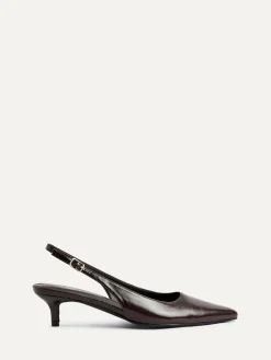 Best Linzi Elvira Kitten Heel Slingback Courts Brown
