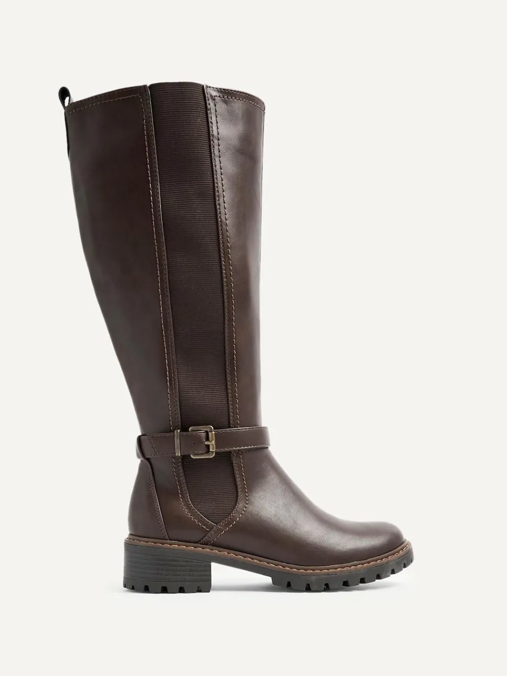 Linzi Gilded High Leg Boots With Stretch Side Panel and Buckle Detail^Women Boots & Wellies|Boots