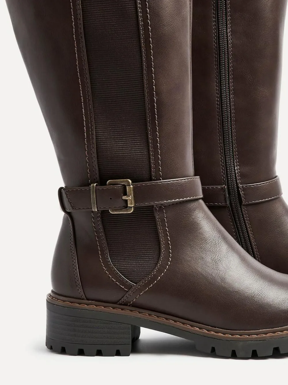 Linzi Gilded High Leg Boots With Stretch Side Panel and Buckle Detail^Women Boots & Wellies|Boots