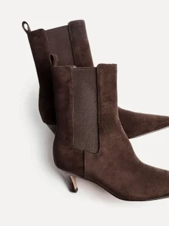 Clearance Linzi Ritual Kitten Heeled Chelsea Boots Brown