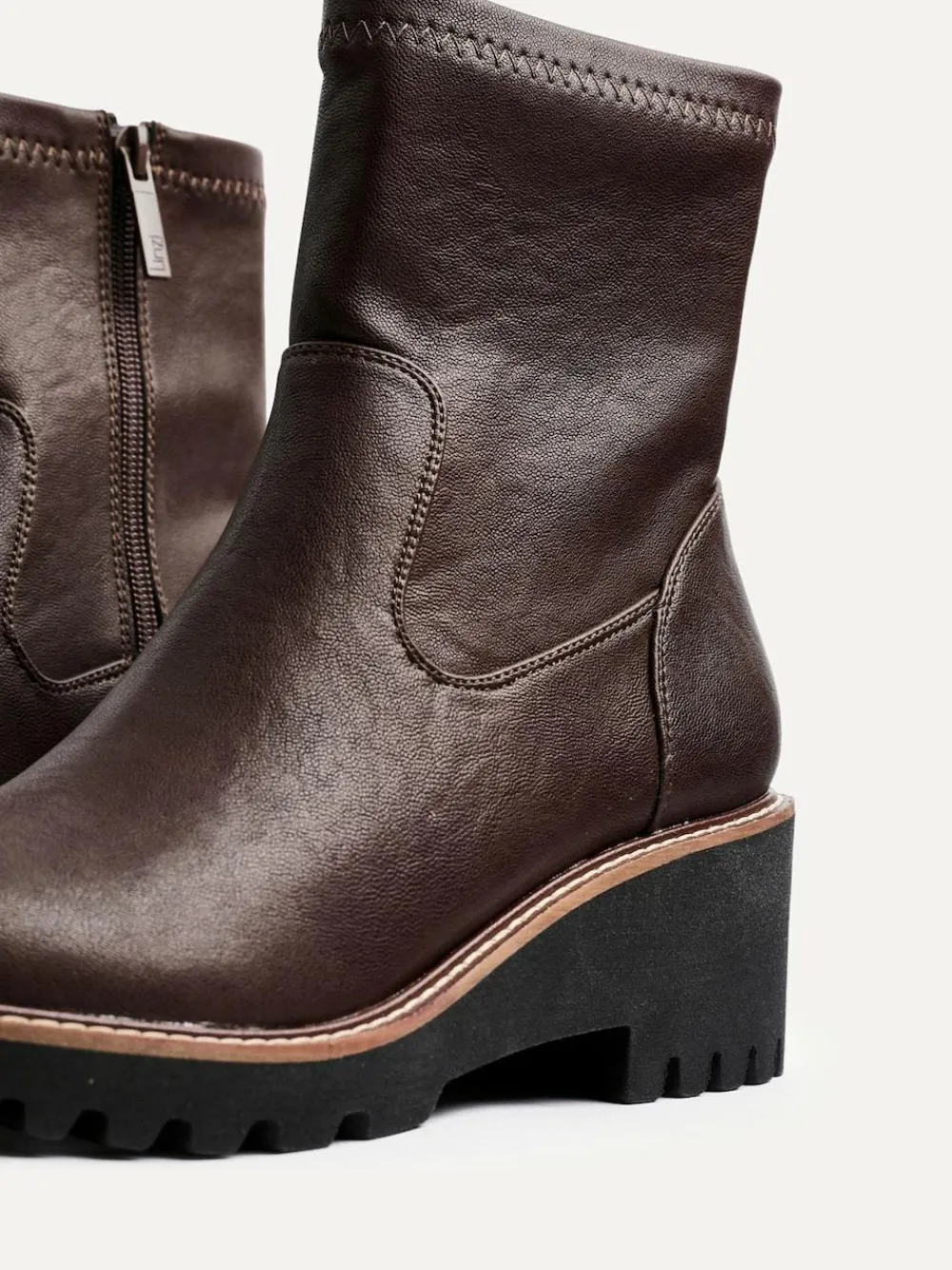 Linzi Brown Trish Stretch Wedged Heel Ankle Boots^Women Boots & Wellies|Boots