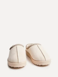 Linzi Tana Faux Suede Slip-On Slippers Cream