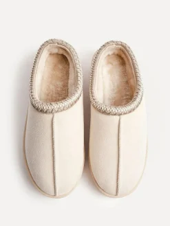 Linzi Tana Faux Suede Slip-On Slippers Cream