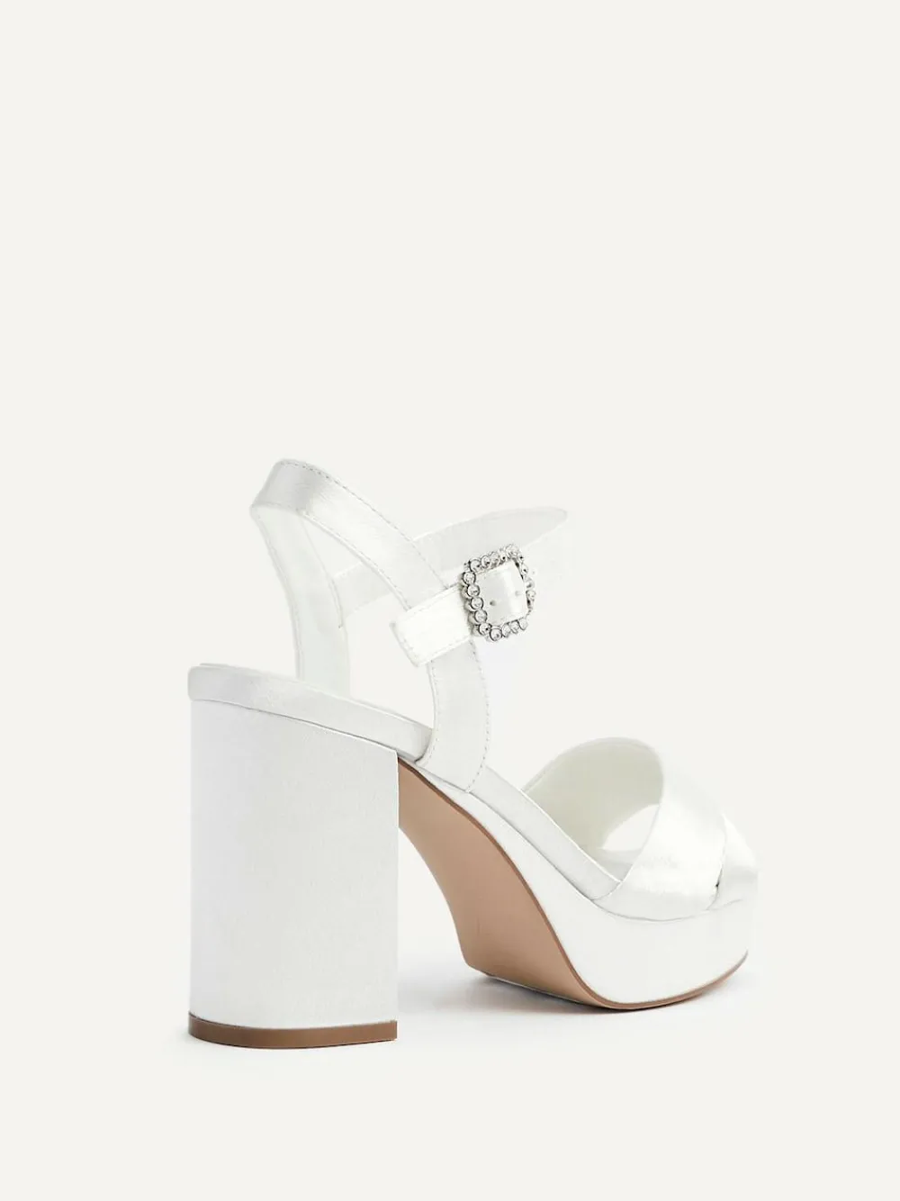 Clearance Linzi Ivory Bridal Perola Cross-Over Strappy Platform Sandals