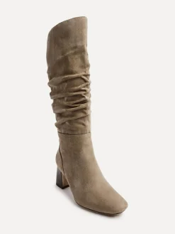 Best Linzi Alpine Ruched High Leg Boots Mocha
