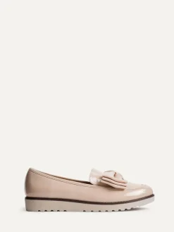 Clearance Linzi Cathy Platform Loafers with Large Bow Nude