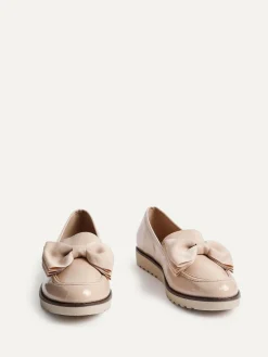 Clearance Linzi Cathy Platform Loafers with Large Bow Nude