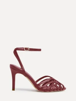 Linzi Eros Caged Stiletto Heel Sandals Red