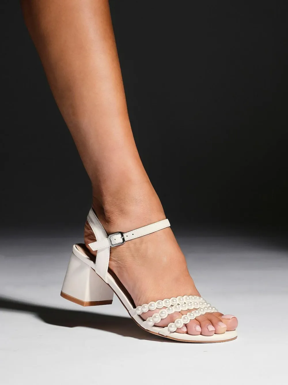 Best Linzi White Perla Heeled Sandals With Pearl Straps