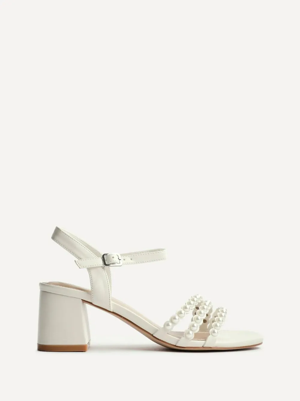 Best Linzi White Perla Heeled Sandals With Pearl Straps