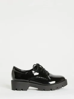 Lipsy Black Clean Lace Up Chunky Brogue School Shoes^ Shoes