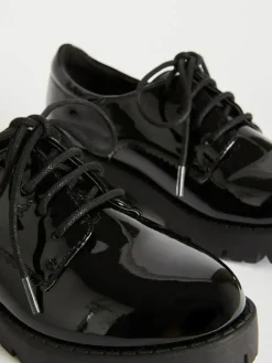 Lipsy Black Clean Lace Up Chunky Brogue School Shoes^ Shoes